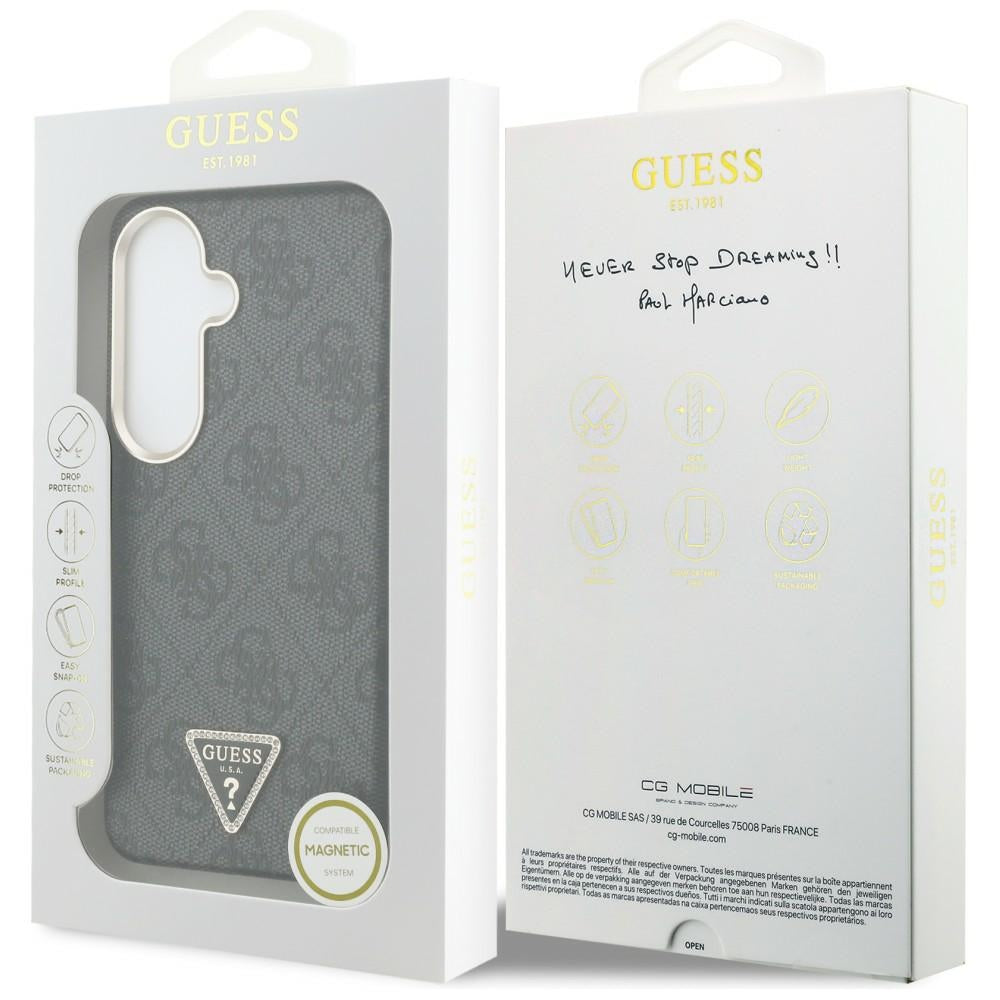 Husa MagSafe pentru Samsung Galaxy S26 S942, Guess, 4G Triangle Logo, Neagra