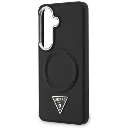 Husa MagSafe pentru Samsung Galaxy S26 S942, Guess, Embossed Ring Triangle Logo, Neagra