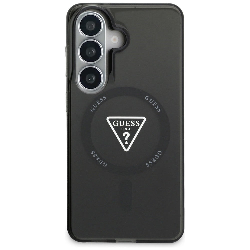 Husa MagSafe pentru Samsung Galaxy S26 S942, Guess, IML Gradient Triangle Logo, Neagra