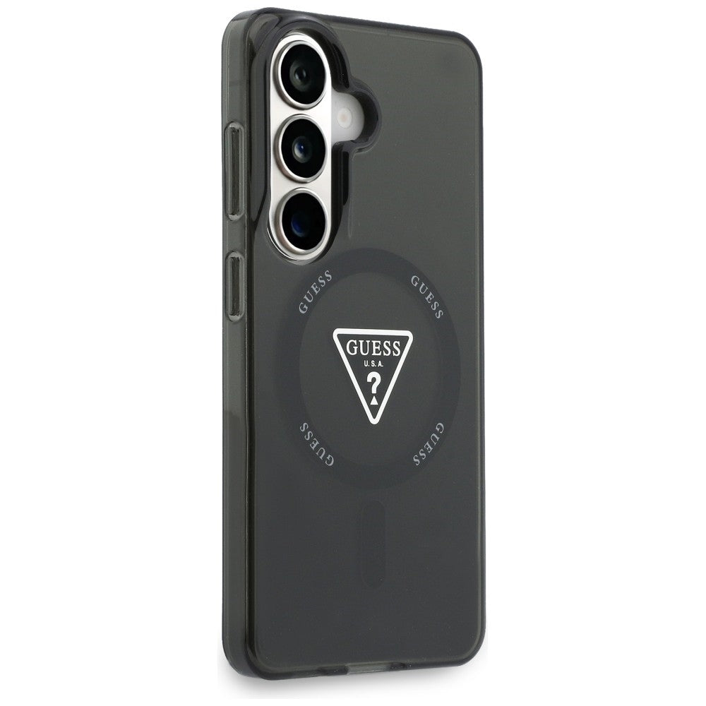 Husa MagSafe pentru Samsung Galaxy S26 S942, Guess, IML Gradient Triangle Logo, Neagra