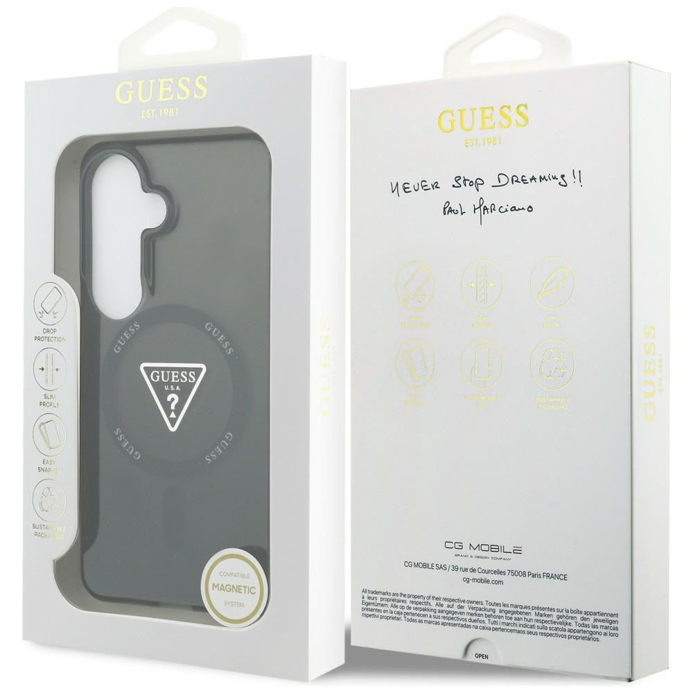 Husa MagSafe pentru Samsung Galaxy S26 S942, Guess, IML Gradient Triangle Logo, Neagra