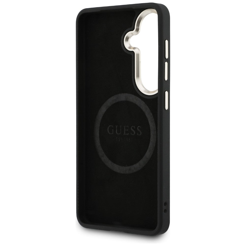 Husa MagSafe pentru Samsung Galaxy S26 S942, Guess, Perforated Logo, Maro