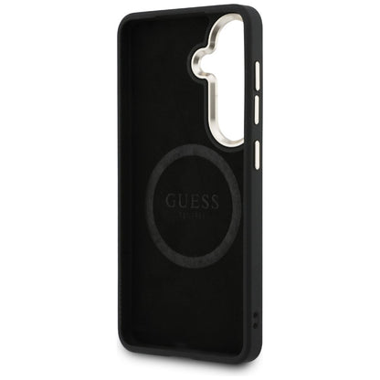 Husa MagSafe pentru Samsung Galaxy S26 S942, Guess, Perforated Logo, Maro