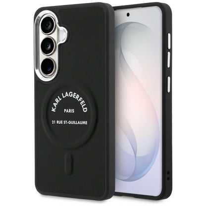 Husa MagSafe pentru Samsung Galaxy S26 S942, Karl Lagerfeld, Karl RSG Logo, Neagra