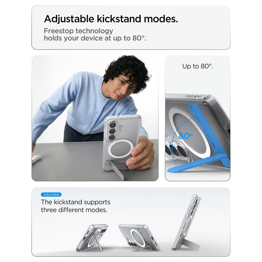 Husa MagSafe pentru Samsung Galaxy S26 S942, Spigen, Ultra Hybrid S, Transparenta Alba ACS11061