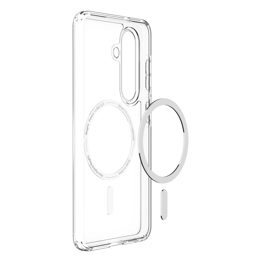 Husa MagSafe pentru Samsung Galaxy S26 S942, Spigen, Ultra Hybrid, Transparenta Alba ACS10734