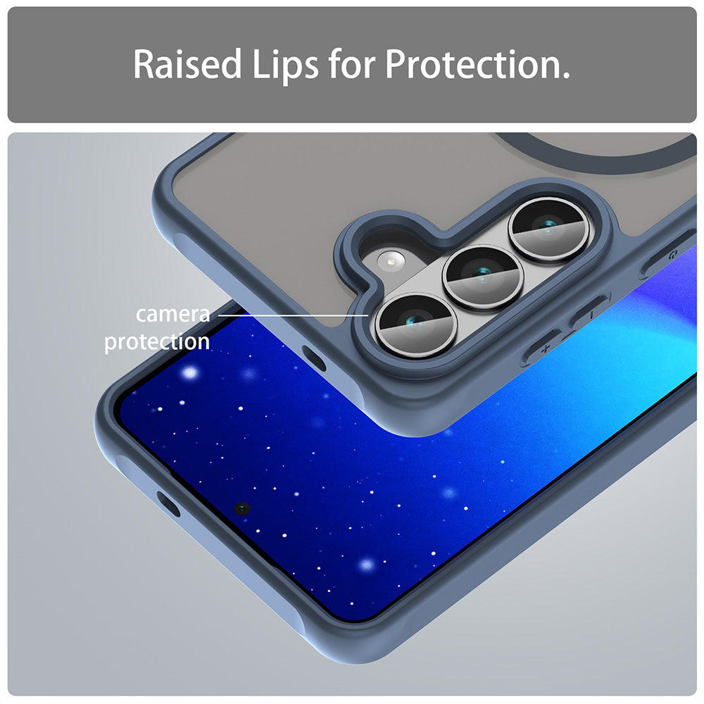 Husa MagSafe pentru Samsung Galaxy S26 S942, Techsuit, HaloFrost II, Bleumarin