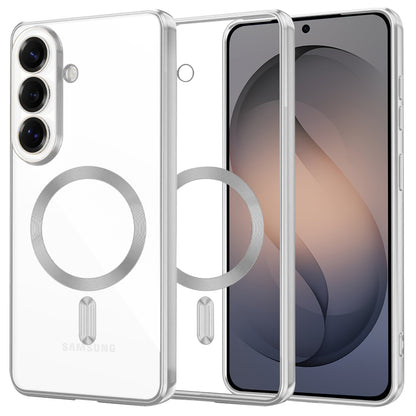 Husa MagSafe pentru Samsung Galaxy S26, Techsuit, Luxury Crystal, Argintie