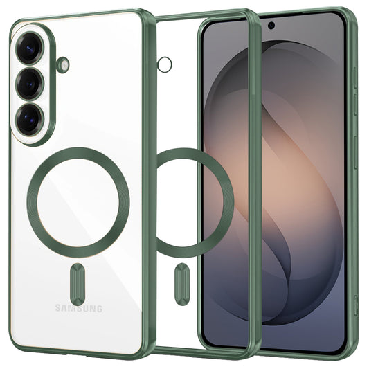 Husa MagSafe pentru Samsung Galaxy S26, Techsuit, Luxury Crystal, Verde Inchis