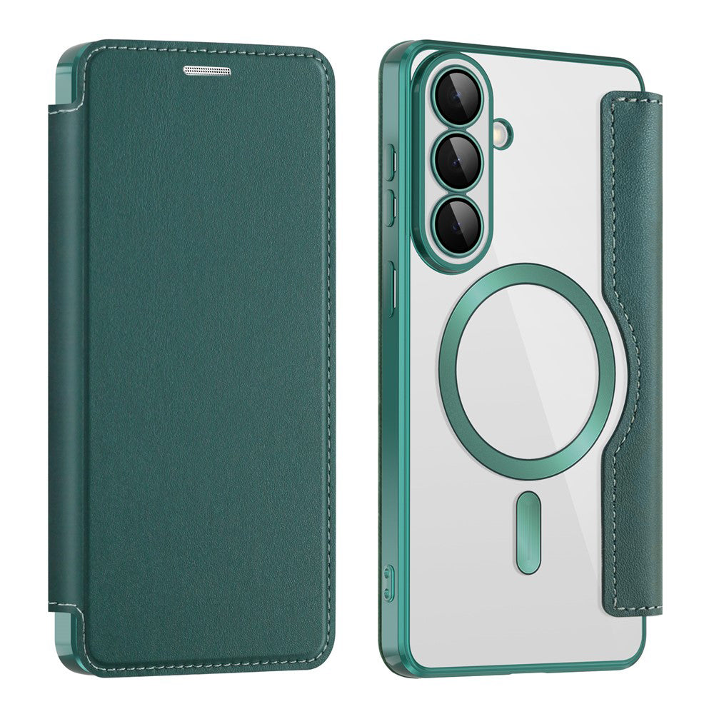 Husa MagSafe pentru Samsung Galaxy S26 S942, Techsuit, SmartMag Book, Verde