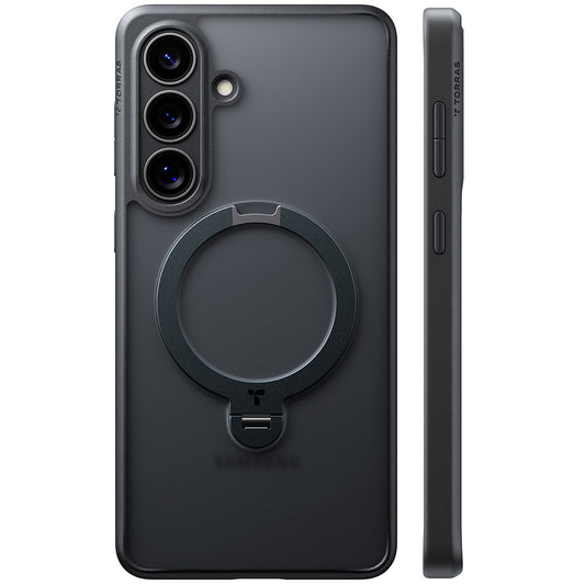 Husa MagSafe pentru Samsung Galaxy S26, Torras, Ostand Spin, Neagra