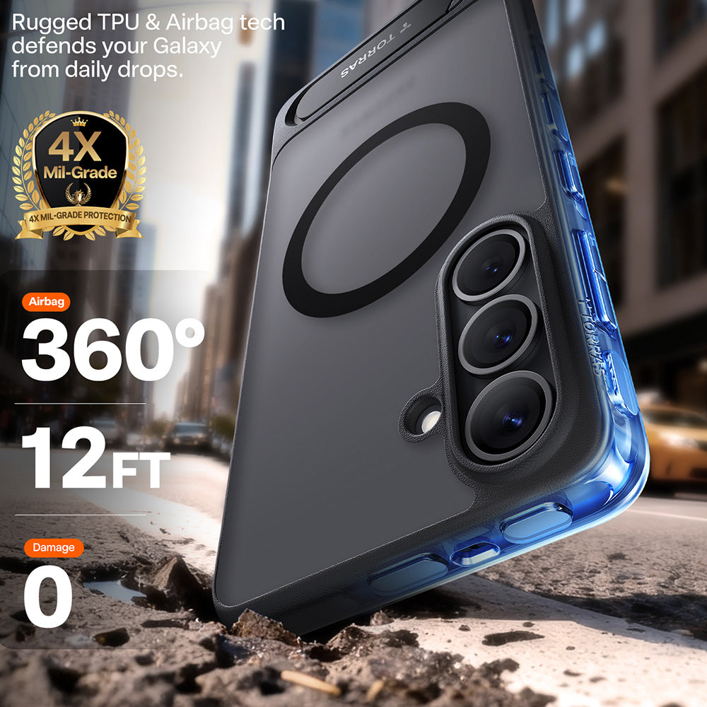 Husa MagSafe pentru Samsung Galaxy S26, Torras, Pstand, Neagra