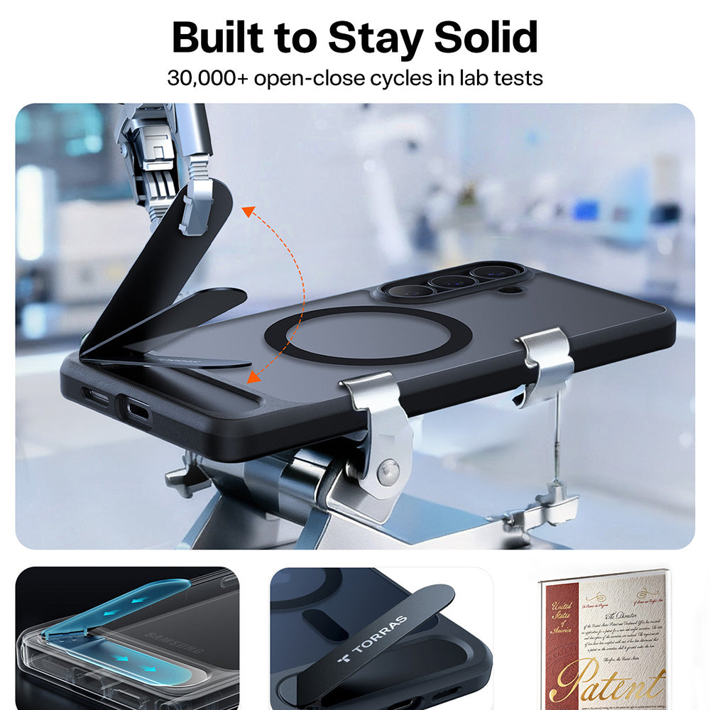 Husa MagSafe pentru Samsung Galaxy S26, Torras, Pstand, Neagra