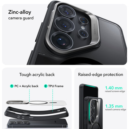 Husa MagSafe pentru Samsung Galaxy S26 Ultra, ESR, Classic Hybrid Kickstand, Neagra Transparenta