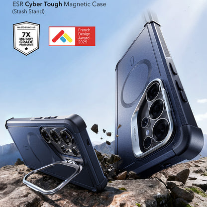 Husa MagSafe pentru Samsung Galaxy S26 Ultra, ESR, Cyber Armor Kickstand, Albastra