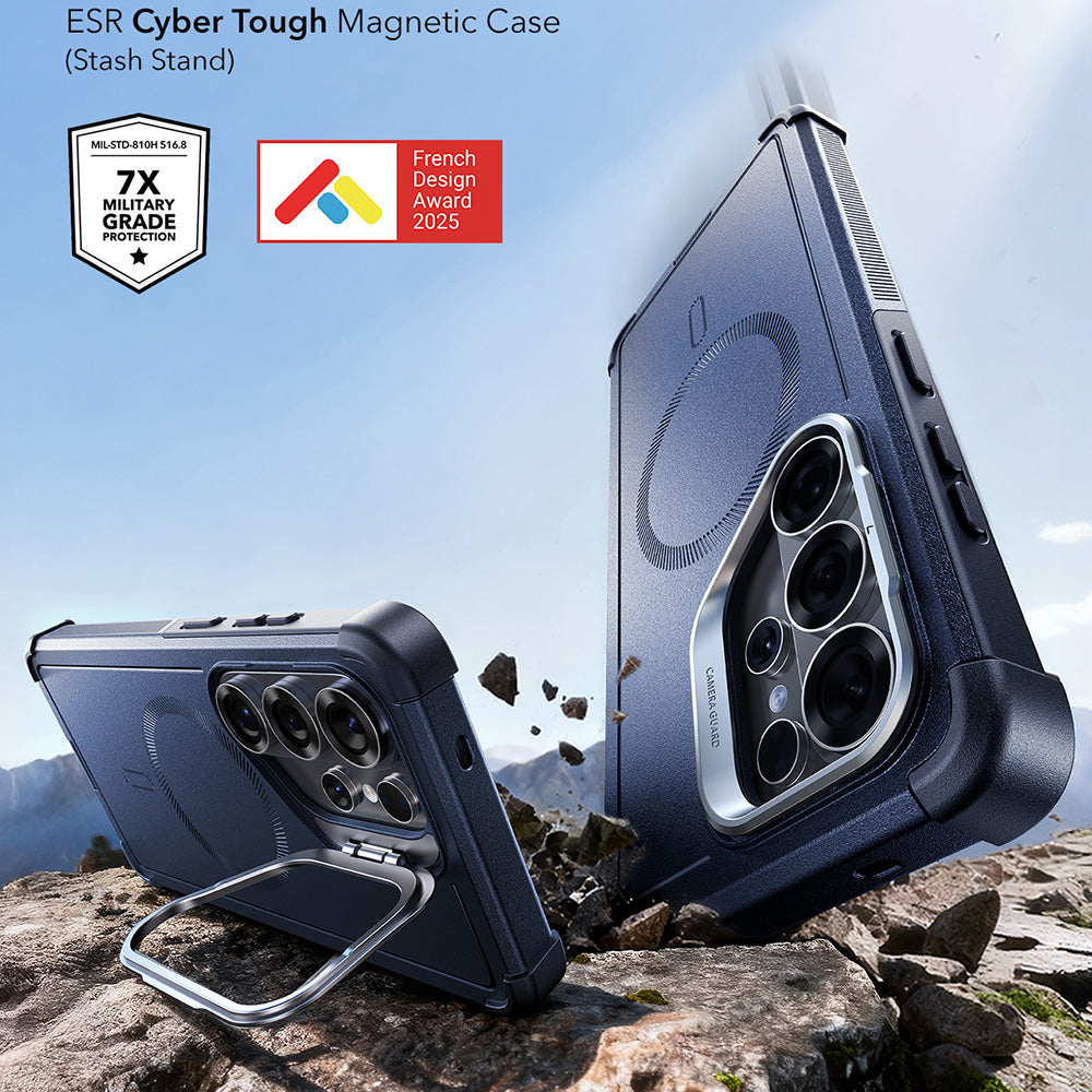 Husa MagSafe pentru Samsung Galaxy S26 Ultra, ESR, Cyber Armor Kickstand, Neagra