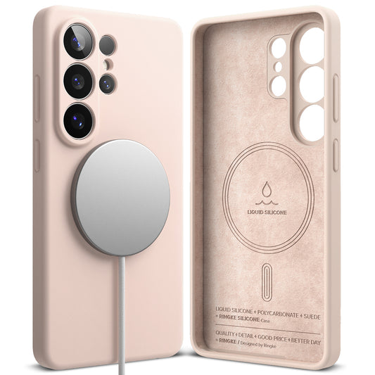 Husa MagSafe pentru Samsung Galaxy S26 Ultra, Ringke, Silicone, Roz