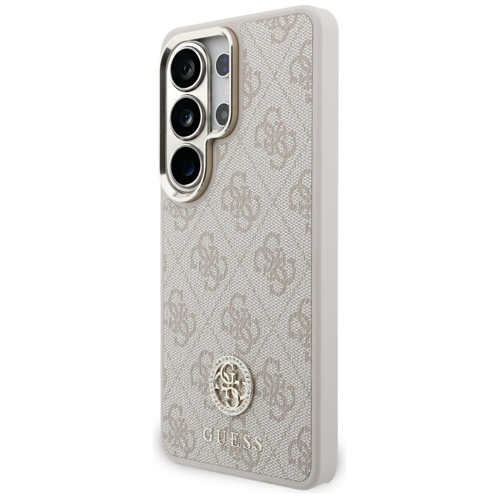 Husa MagSafe pentru Samsung Galaxy S26 Ultra S948, GUESS, 4G Big Rhinestone Triangle Strap, Roz