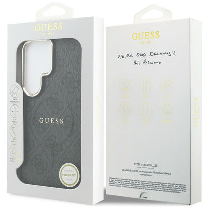 Husa MagSafe pentru Samsung Galaxy S26 Ultra S948, Guess, 4G Embossed Ring, Neagra