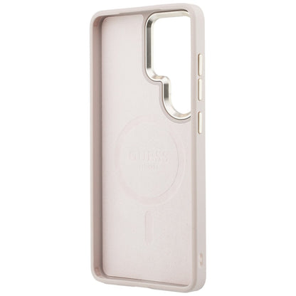 Husa MagSafe pentru Samsung Galaxy S26 Ultra S948, Guess, 4G Embossed Ring, Roz