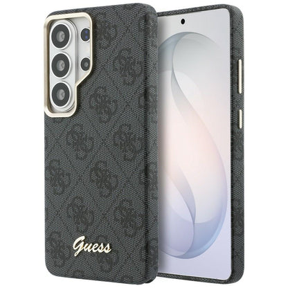Husa MagSafe pentru Samsung Galaxy S26 Ultra S948, Guess, 4G Script Logo, Neagra