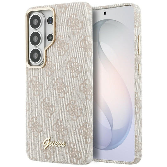 Husa MagSafe pentru Samsung Galaxy S26 Ultra S948, Guess, 4G Script Logo, Roz