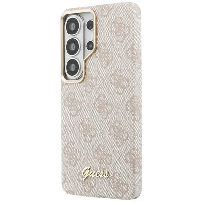 Husa MagSafe pentru Samsung Galaxy S26 Ultra S948, Guess, 4G Script Logo, Roz