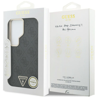 Husa MagSafe pentru Samsung Galaxy S26 Ultra S948, Guess, 4G Triangle Logo, Neagra