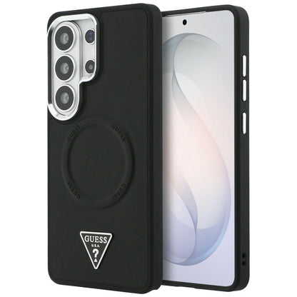 Husa MagSafe pentru Samsung Galaxy S26 Ultra S948, Guess, Embossed Ring Triangle Logo, Neagra