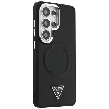 Husa MagSafe pentru Samsung Galaxy S26 Ultra S948, Guess, Embossed Ring Triangle Logo, Neagra