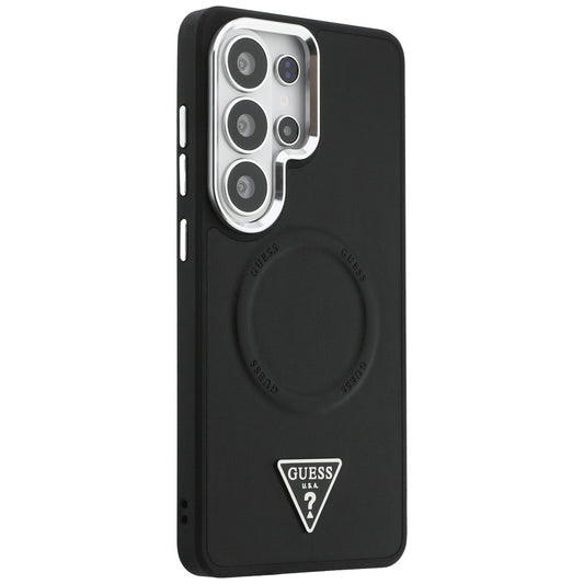 Husa MagSafe pentru Samsung Galaxy S26 Ultra S948, Guess, Embossed Ring Triangle Logo, Neagra
