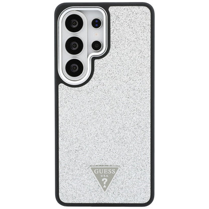 Husa MagSafe pentru Samsung Galaxy S26 Ultra S948, Guess, Fixed Glitter Triangle Logo, Argintie