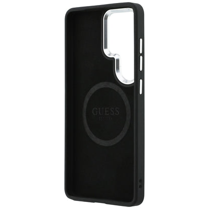 Husa MagSafe pentru Samsung Galaxy S26 Ultra S948, Guess, Fixed Glitter Triangle Logo, Argintie