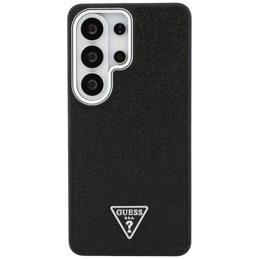 Husa MagSafe pentru Samsung Galaxy S26 Ultra S948, Guess, Fixed Glitter Triangle Logo, Neagra