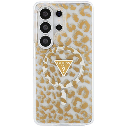 Husa MagSafe pentru Samsung Galaxy S26 Ultra S948, Guess, IML Leopard Pattern, Maro