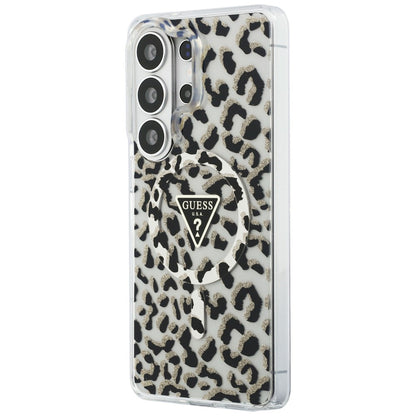 Husa MagSafe pentru Samsung Galaxy S26 Ultra S948, Guess, IML Leopard Pattern, Neagra