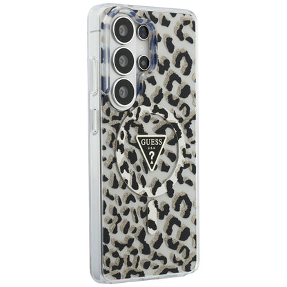 Husa MagSafe pentru Samsung Galaxy S26 Ultra S948, Guess, IML Leopard Pattern, Neagra