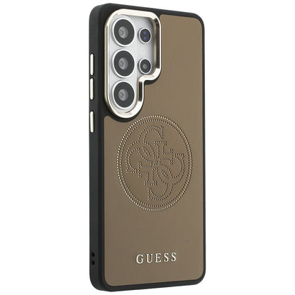 Husa MagSafe pentru Samsung Galaxy S26 Ultra S948, Guess, Perforated Logo, Maro