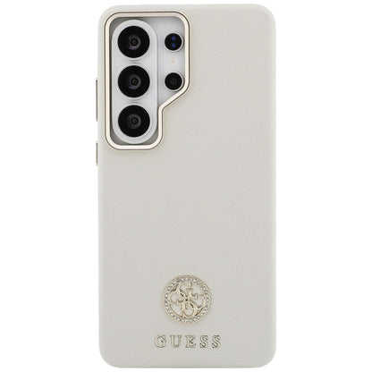 Husa MagSafe pentru Samsung Galaxy S26 Ultra S948, Guess, Rhinestone Round Logo, Bej
