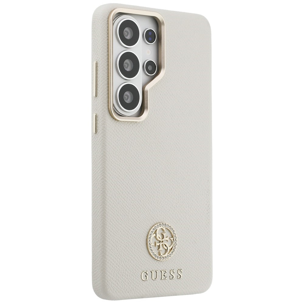 Husa MagSafe pentru Samsung Galaxy S26 Ultra S948, Guess, Rhinestone Round Logo, Bej