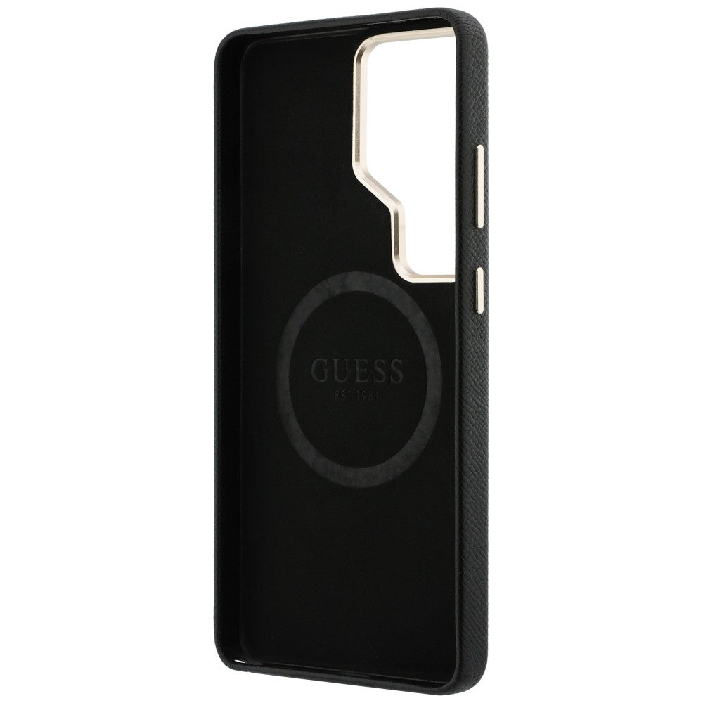 Husa MagSafe pentru Samsung Galaxy S26 Ultra S948, Guess, Rhinestone Round Logo, Neagra