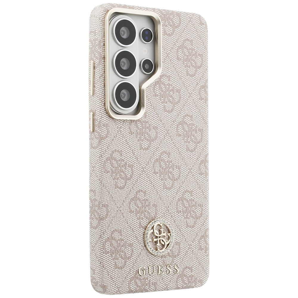 Husa MagSafe pentru Samsung Galaxy S26 Ultra S948, Guess, Rhinestone Round Logo, Roz