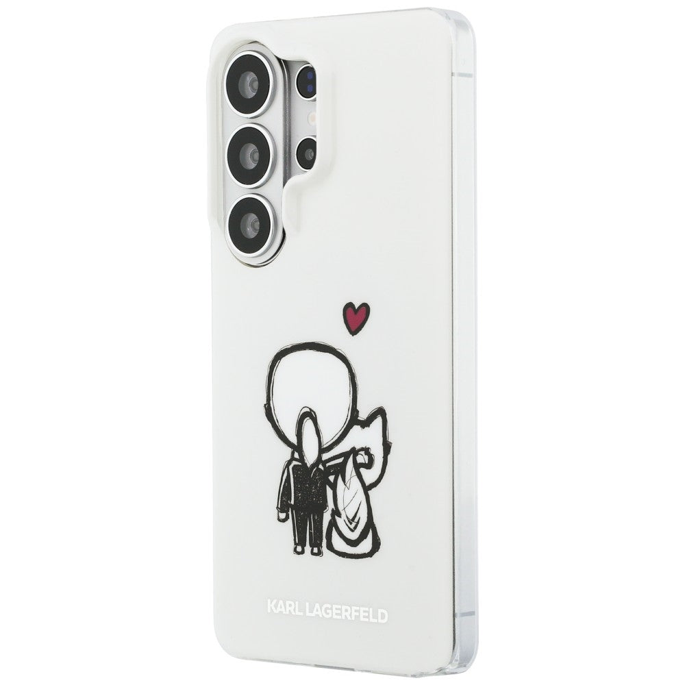 Husa MagSafe pentru Samsung Galaxy S26 Ultra S948, Karl Lagerfeld, IML Karl & Choupette Back Logo, Alba