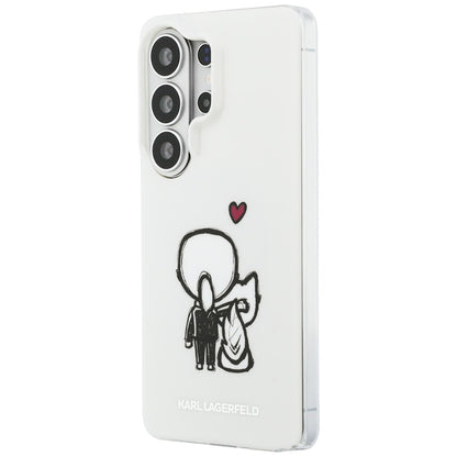 Husa MagSafe pentru Samsung Galaxy S26 Ultra S948, Karl Lagerfeld, IML Karl & Choupette Back Logo, Alba