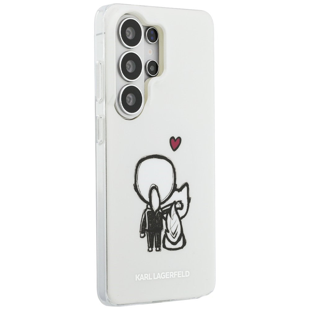Husa MagSafe pentru Samsung Galaxy S26 Ultra S948, Karl Lagerfeld, IML Karl & Choupette Back Logo, Alba
