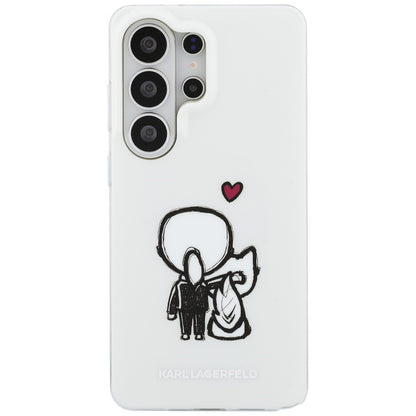 Husa MagSafe pentru Samsung Galaxy S26 Ultra S948, Karl Lagerfeld, IML Karl & Choupette Back Logo, Alba
