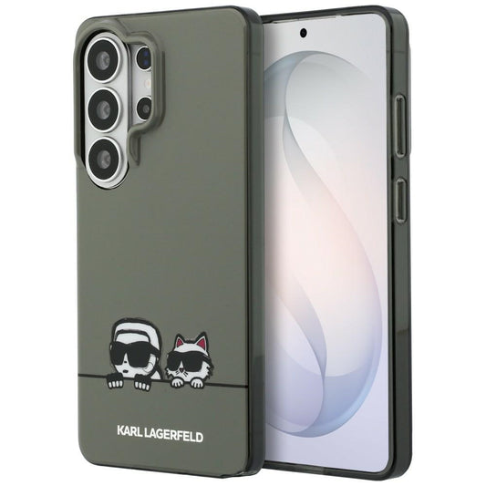 Husa MagSafe pentru Samsung Galaxy S26 Ultra S948, Karl Lagerfeld, IML Karl & Choupette Peekaboo Logo, Neagra