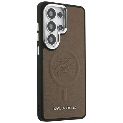 Husa MagSafe pentru Samsung Galaxy S26 Ultra S948, Karl Lagerfeld, Initial Logo Debossed, Maro