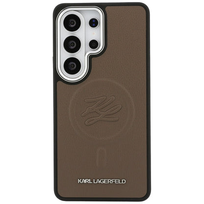 Husa MagSafe pentru Samsung Galaxy S26 Ultra S948, Karl Lagerfeld, Initial Logo Debossed, Maro