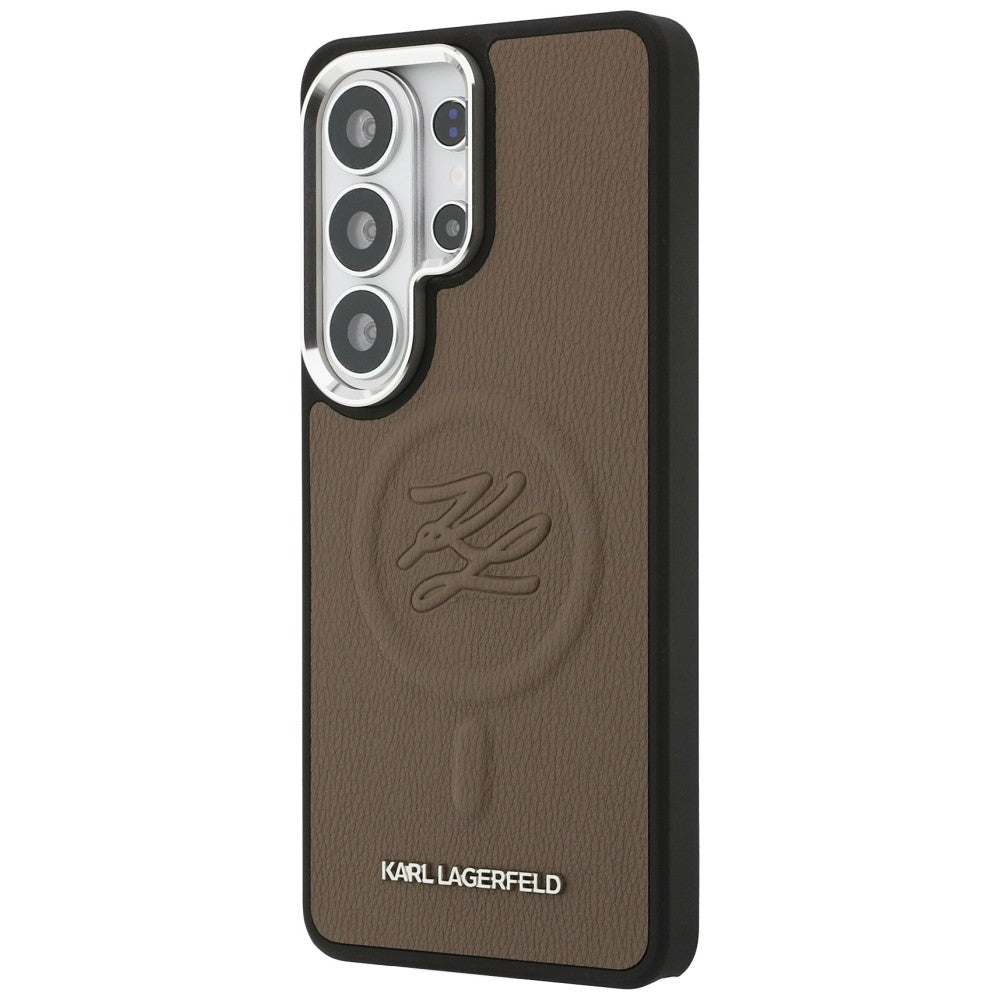 Husa MagSafe pentru Samsung Galaxy S26 Ultra S948, Karl Lagerfeld, Initial Logo Debossed, Maro